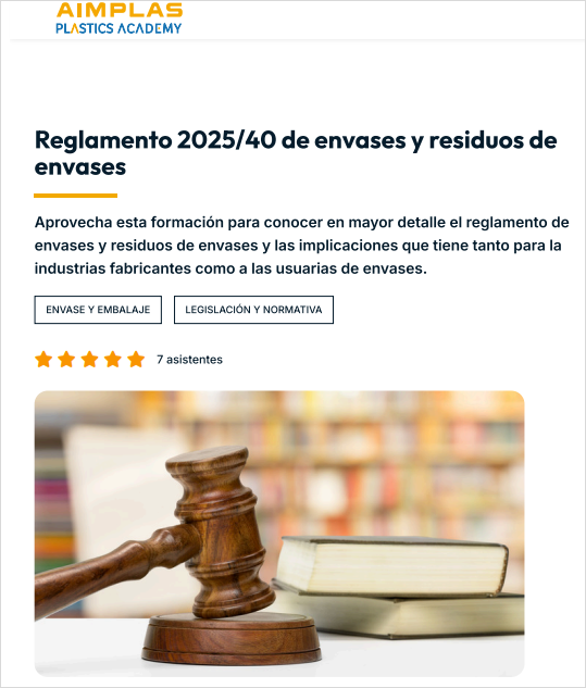  Reglamento 2025/40 de envases y residuos de envases (preinscripción hasta el 10.12.2026)